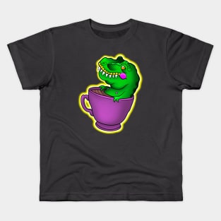 Dinosaur loves coffee Kids T-Shirt